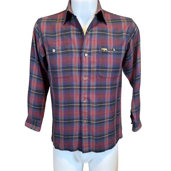P.A.T Other - P.A.T men's burgundy and blue plaid collared button down shirt